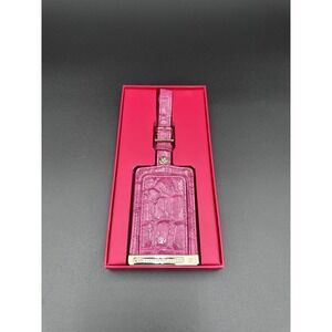 Victoria's Secret Signature Pink Croc Embossed Luggage Tag ID Tag For Luggage